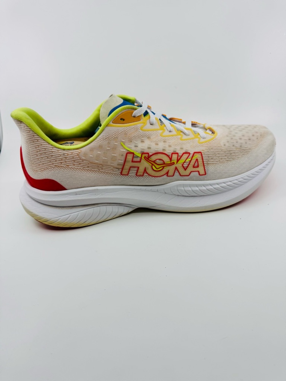 Hoka Men’s Mach 6 Color Solar Flare White SZ 12.5 - Picture 5 of 9